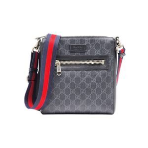 Gucci GG Supreme Small Messenger Crossbody Bag Black Gray 792082 - $1580